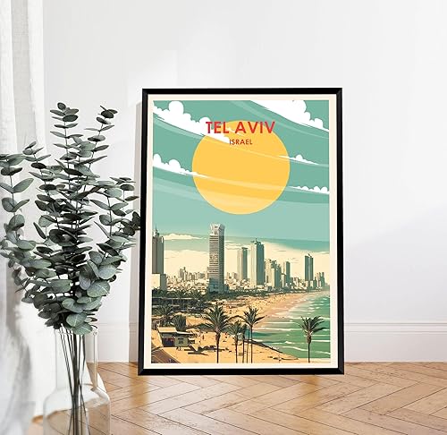 Miniatura 3 de Póster de Tel Aviv Israel, póster de Tel Aviv, arte de Tel Aviv, arte de ilustración, póster abstracto, póster de viaje, decoración de pared, arte