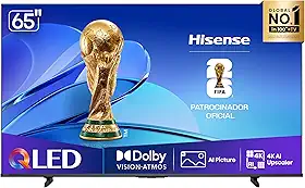 Hisense Smart TV UHD 4K QLED 65' Polegadas 65Q6QV com HDR10+, Dolby Atmos, Sports Mode, Game Mode Plus e Compatível com Alexa