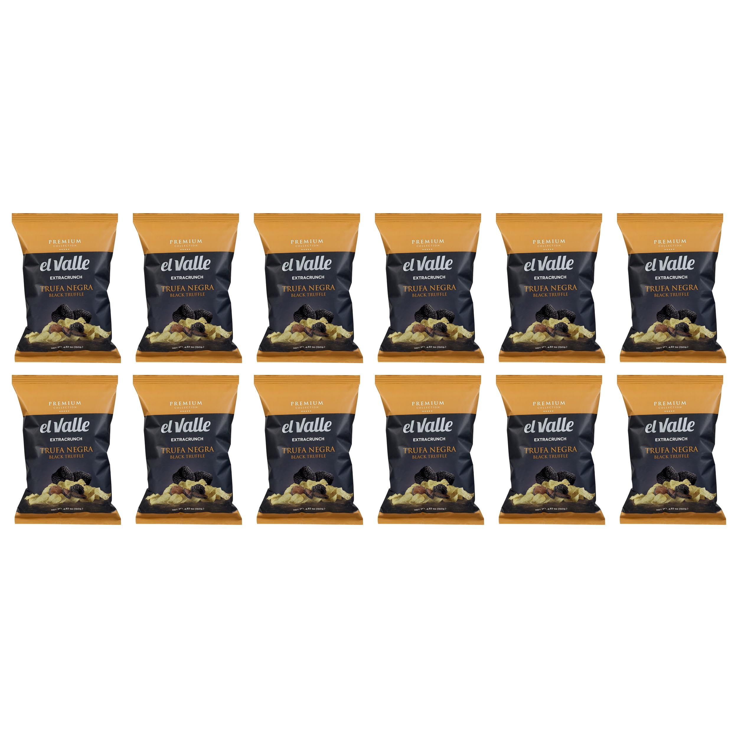 Snacks El Valle Extra knusprige Kartoffelchips mit schwarzem Trüffel aus Spanien inkl. FeinWert E-Book (12 x 150 g)
