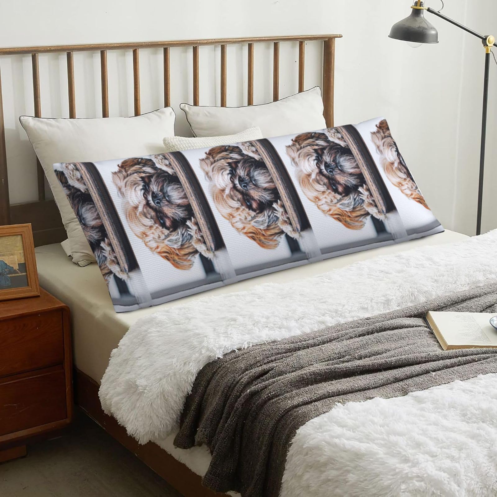 Shih Tzu Fluffy Dogs Pets Dogs Shih Tzu, Body Pillow Cover with Zipper,Long Body Pillowcase 20 x 60 in
