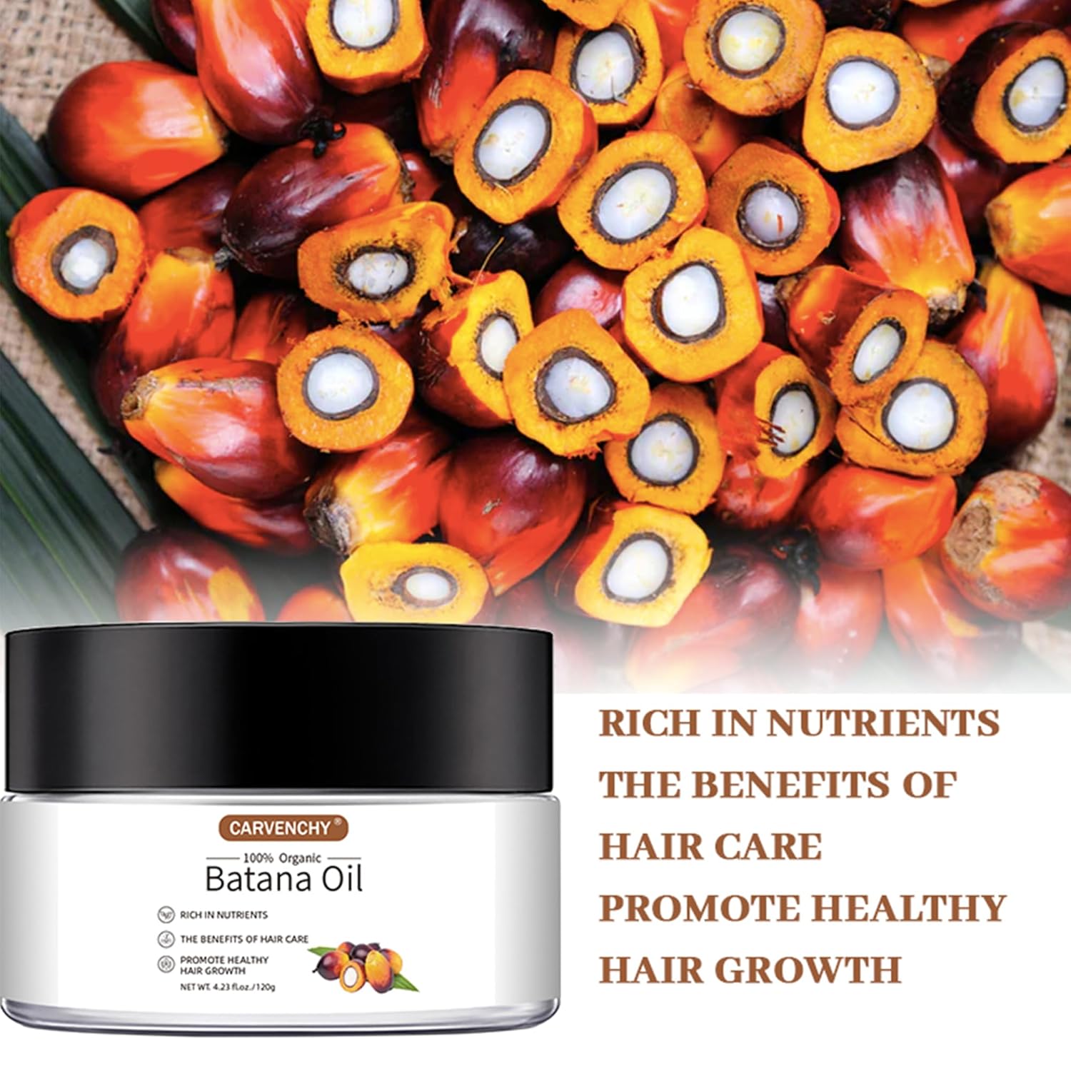 Batana Natural Hair Growth Oil, 100% Pure Organic to promote hair growth& regeneration, Reduce frizz breakage split ends dry damaged hair, Massage Hair masks for growth & thickness, Relieve scalp itch