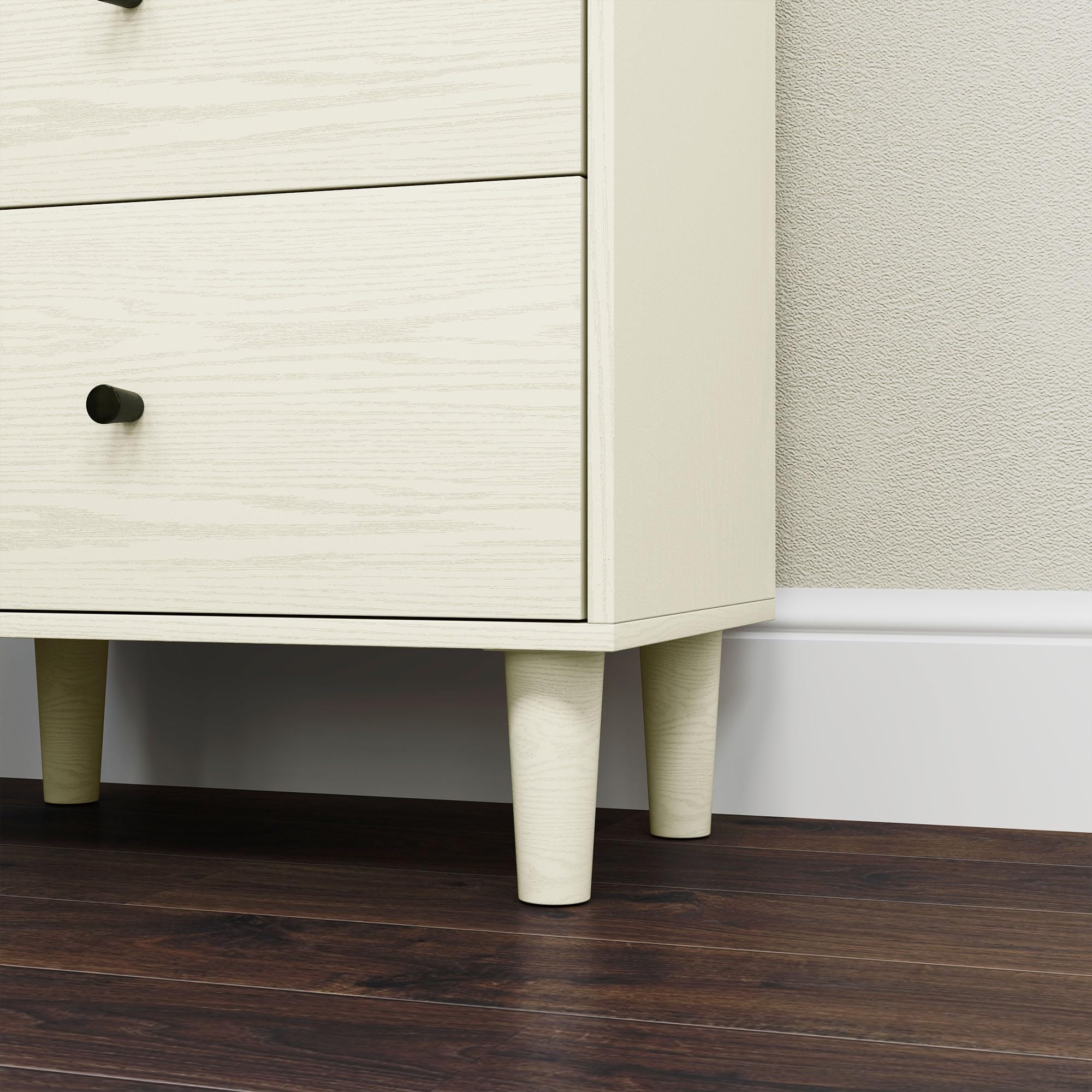 HOMCOM Cómoda con 3 Cajones Dormitorio Estrecha 47x29x95 cm Blanco Veteado