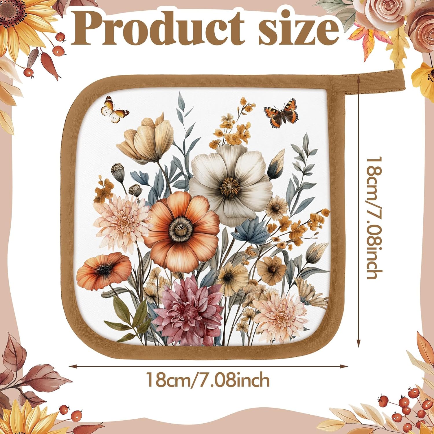 Bencailor ポケット付きポットホルダー 12個 キッチンホットポットホルダー ホットパッド オーブンミット クッキーバッグ