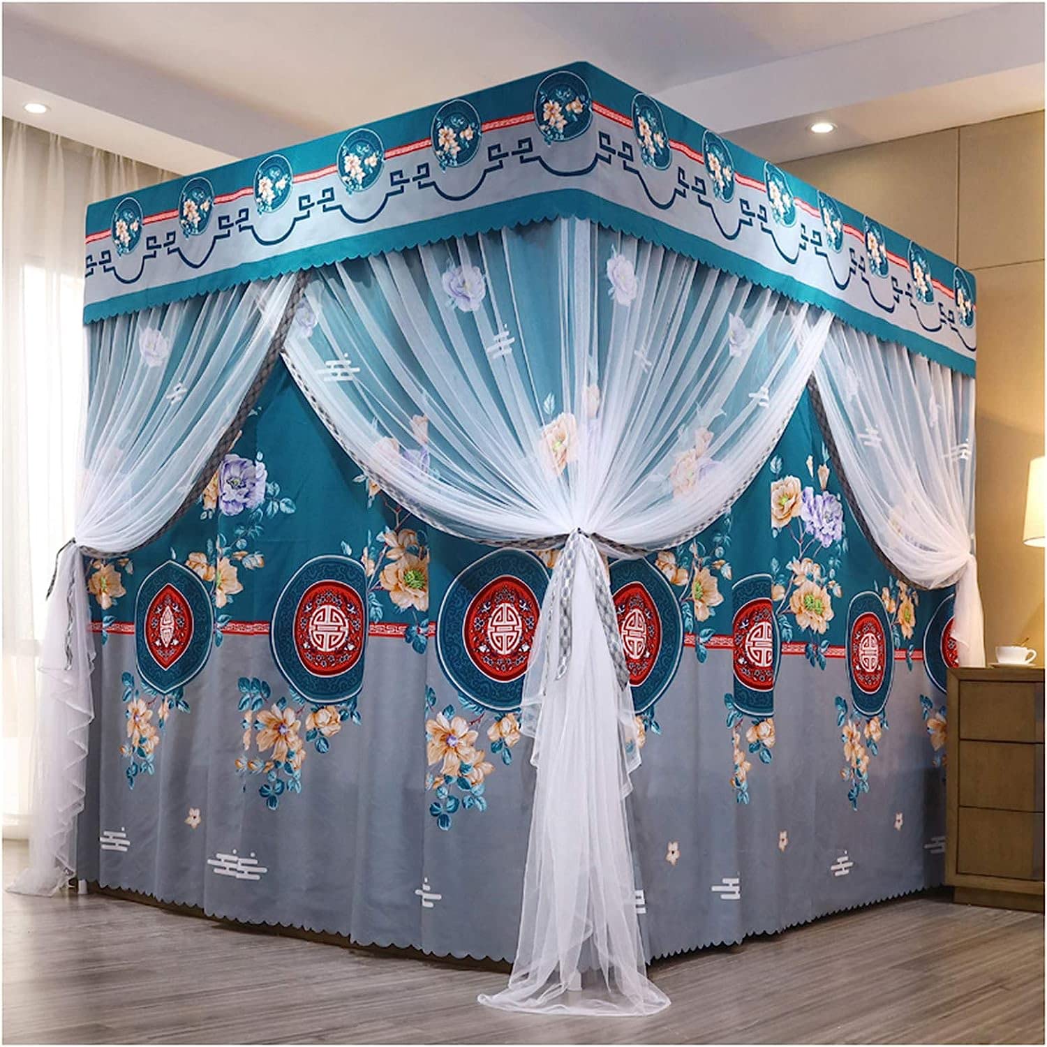 Moustiquaire de lit anti-insecte rideau baldaquin literie adulte