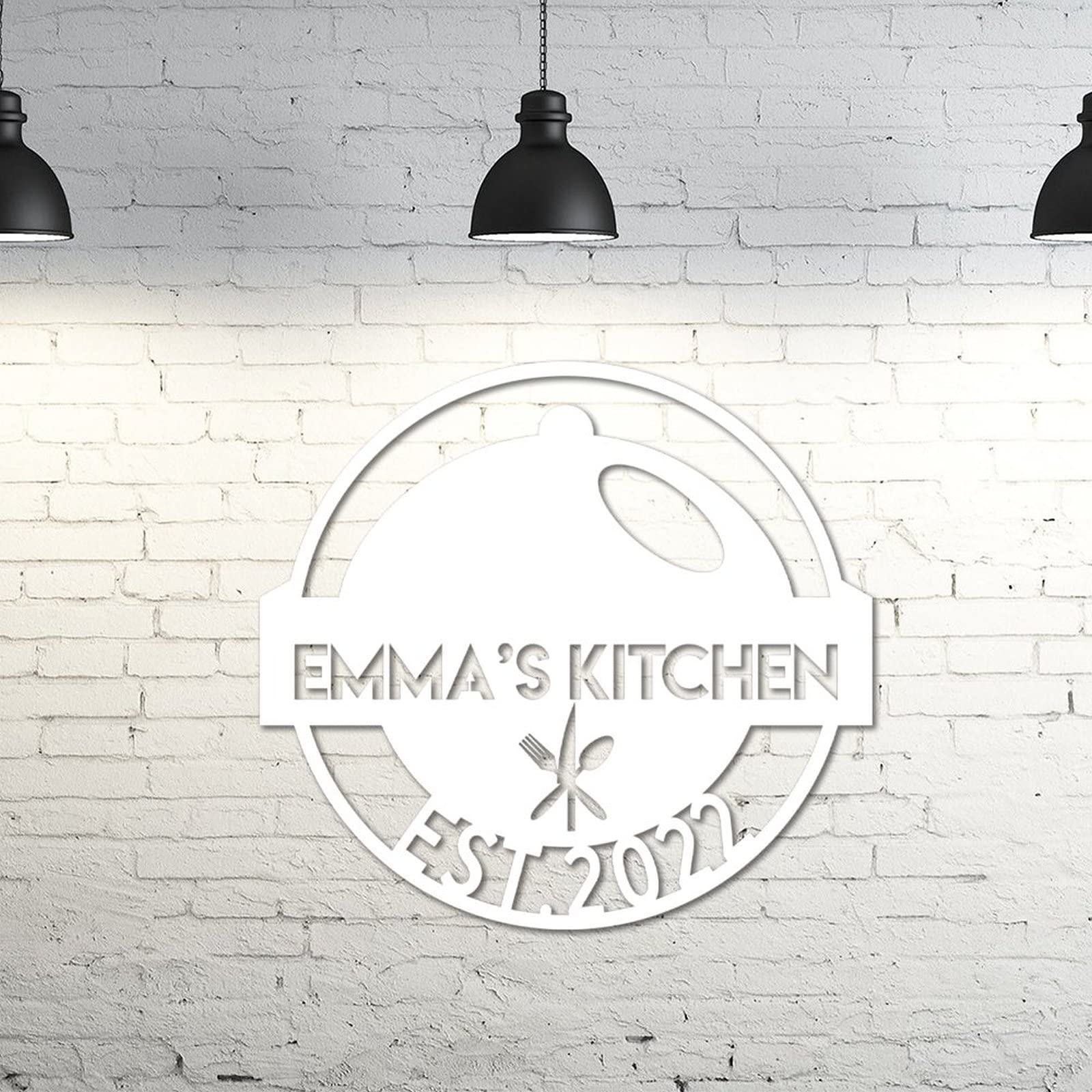 Letrero de metal personalizado para cocina, letrero de nombre personalizado para cocina, placa de apellido, cafetería, inauguración de la casa, regalo para amantes de la cocina, regalo de cocina para