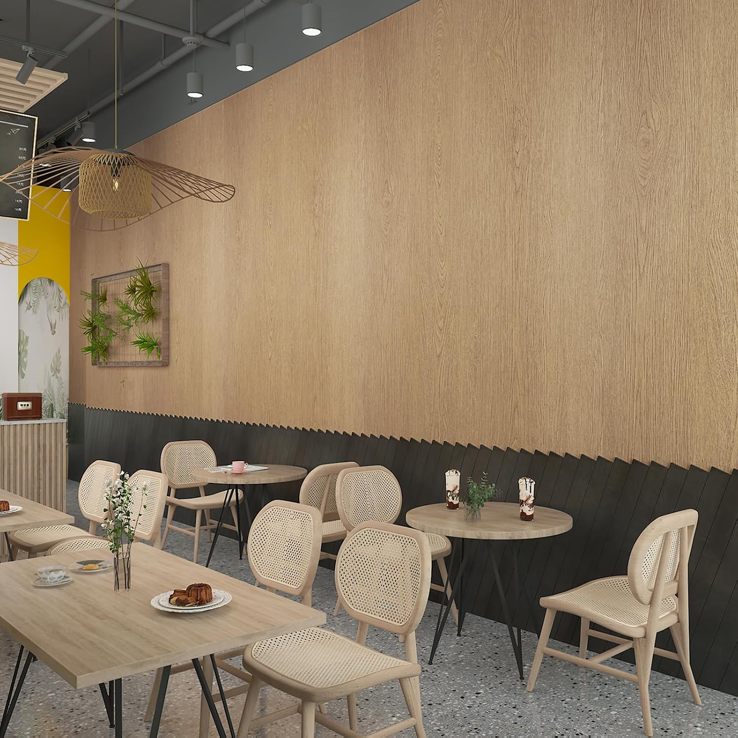 157x31 Wide Peel and Stick Wallpaper Thick Brown Wood Grain Contact Paper Self Adhesive Waterproof Faux Wood Wallpaper for Bedroom Bathroom Kitchen Walls Textured Wallpaper Renter Friendly