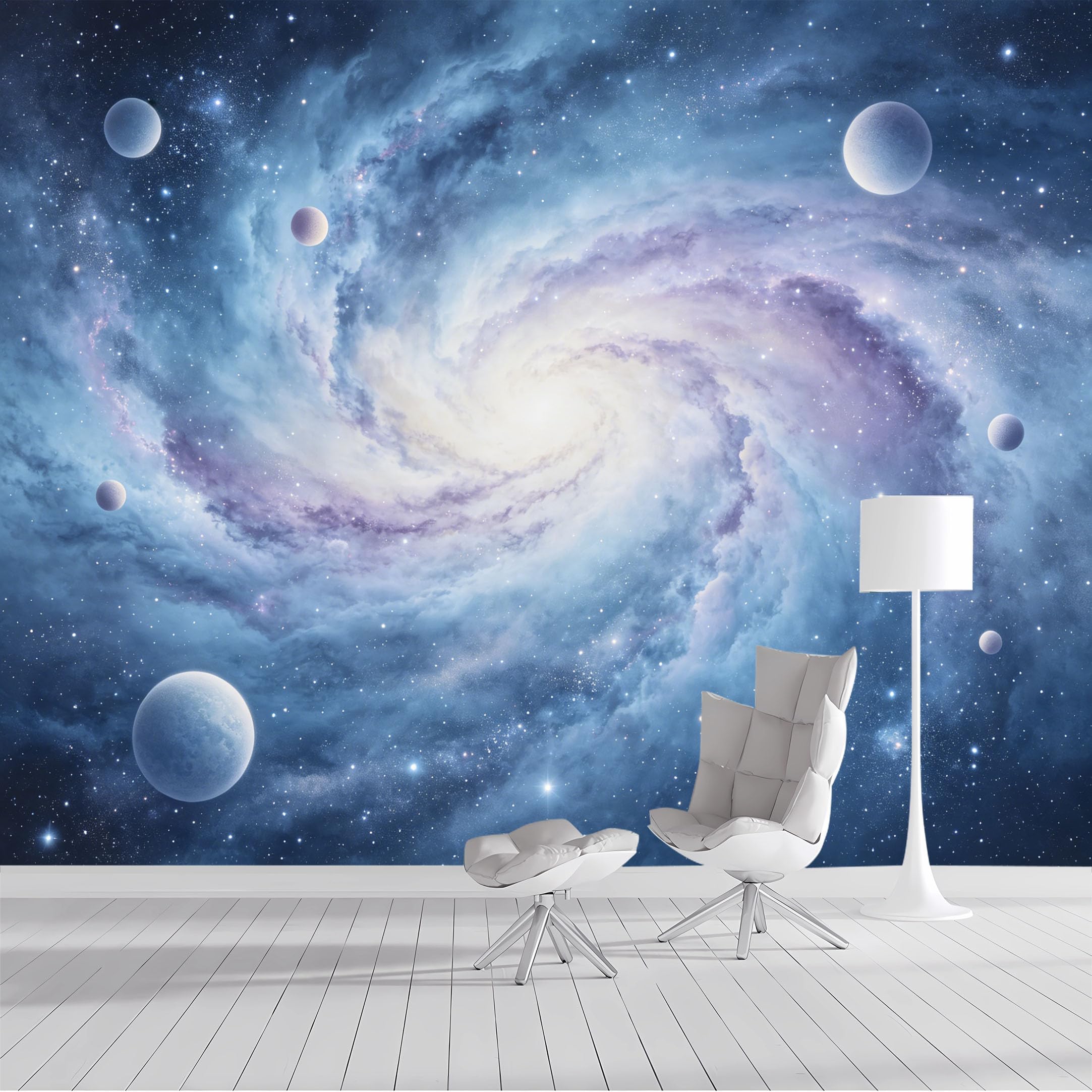 Custom Size Wall Mural Galaxy Nebula Planets Celestial Space Swirl Cosmic Art SelfAdhesive Wall Fabric Removable Peel and Stick Wallpaper Wall Decor for Living Room Bedroom Bathroom