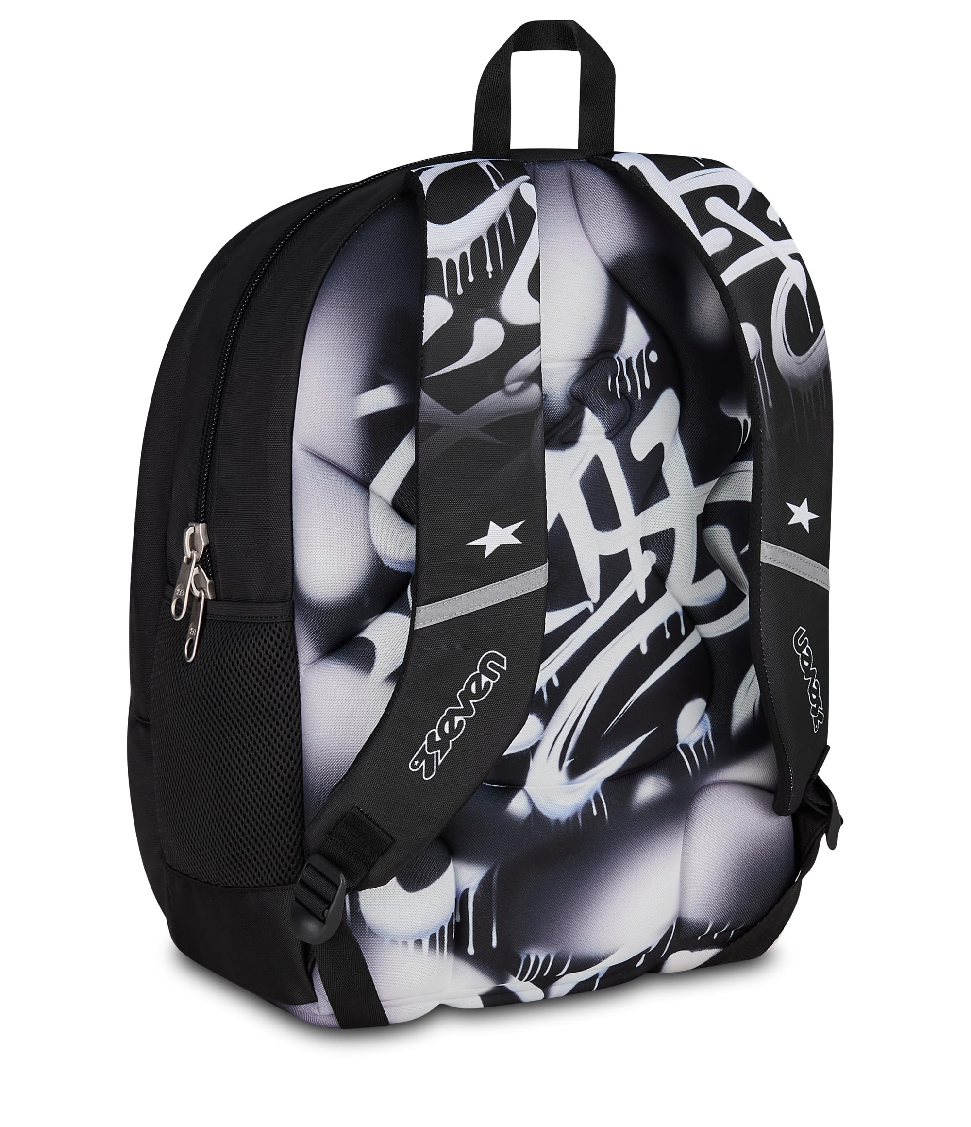 Seven Zaino Scuola Dual GOLDEN PAINT, Doppio Scomparto, Nero, 32 L, Multifunzione, Tasca attrezzata, Tasca laterale porta borraccia, Scomparto porta pc, Scuola media e superiore, Bambini, Ragazzi