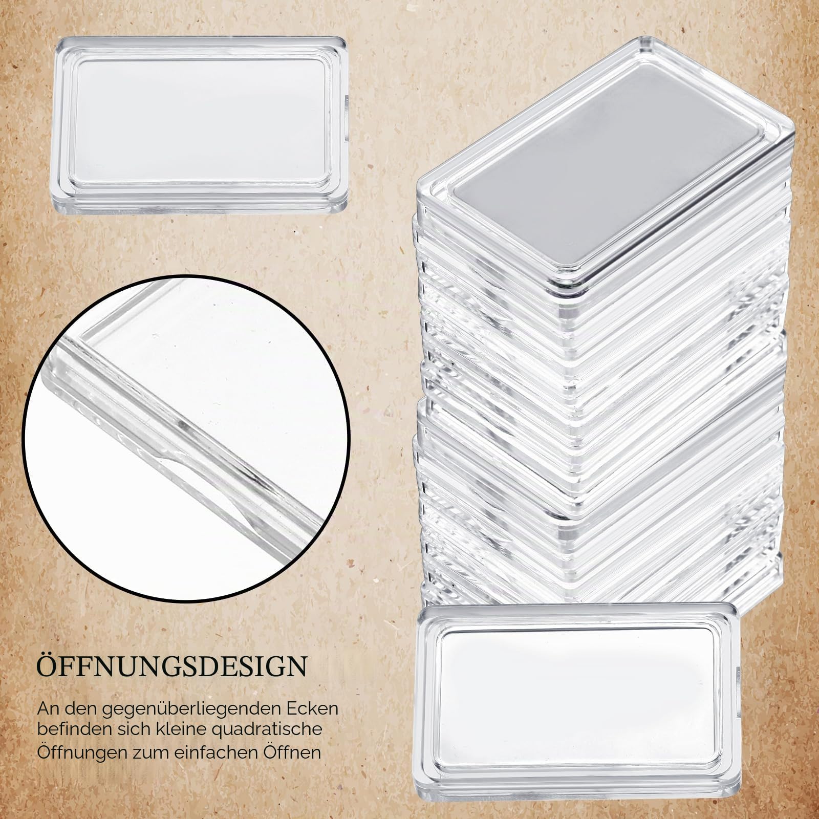 silberbarren aufbewahrung Batiyeer für Silberbarren, transparente Münzkapseln, Etui, Box, Barrenetuis aus Acryl und Kunststoff-Aufbewahrungsbox für 28 g Silberbarren, 100 Stück Spielzeug tisch-tafel Kinderkleidung aufbewahren – So Größe:Einzeln