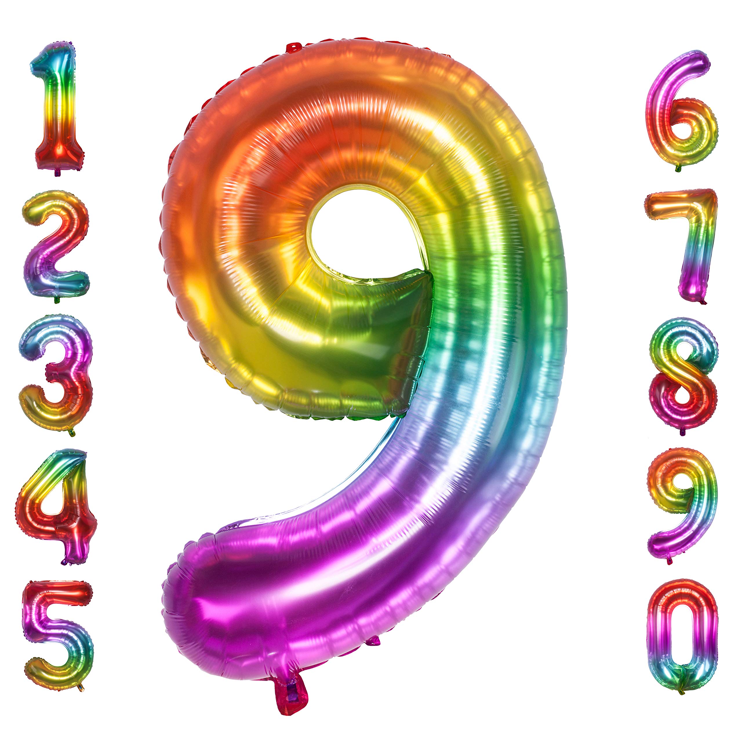Red 0 balloon 40 Inch Giant Helium Foil Number 0 to 9 Red Balloon Birthday Wedding Party Digital Decorations (Number 0) — view 452