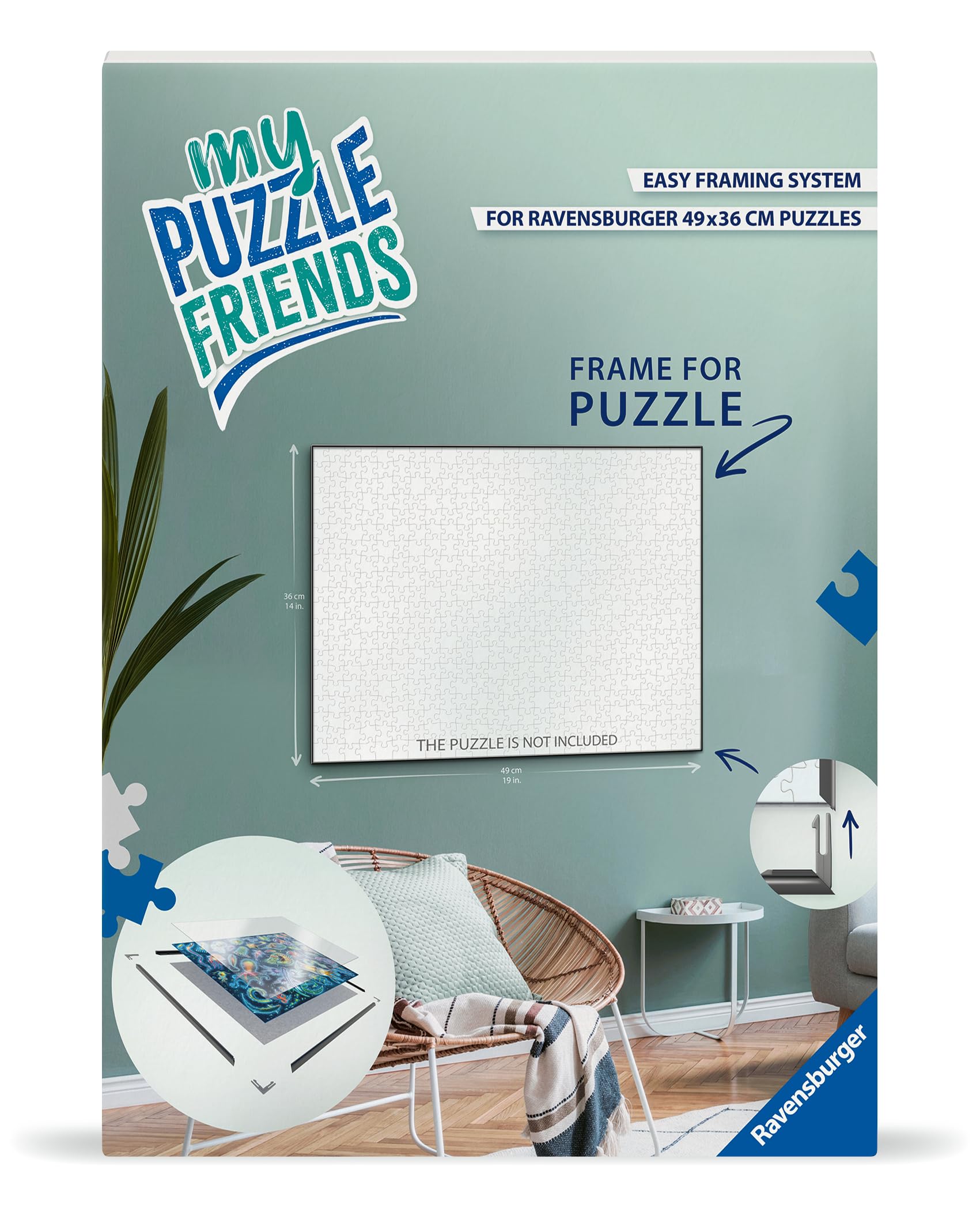 Ravensburger Puzzle Rahmen 17901 - Puzzle Rahmen 500 Teile Puzzle - Format 50 x 37 cm, schwarz