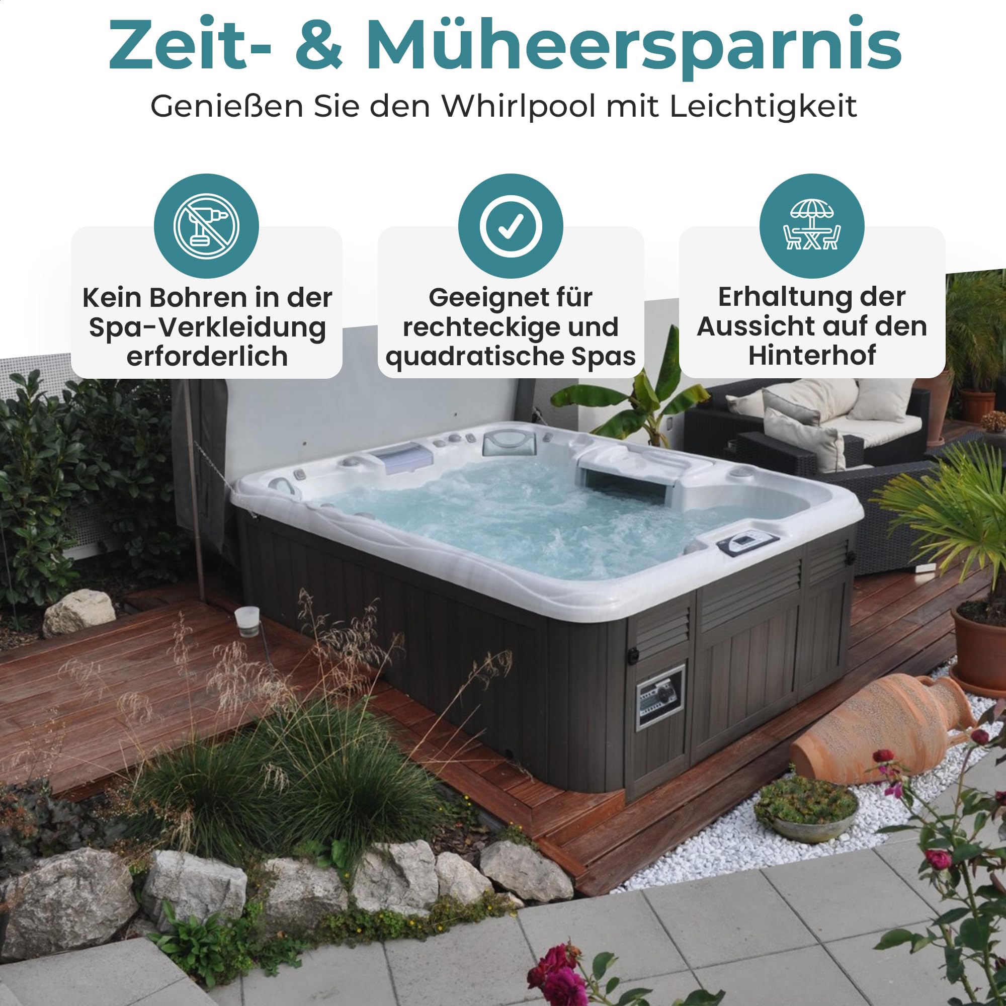 LIVIN' Whirlpool Abdeckungsheber - Niedriger Montage Spa Abdeckungslifter, Entfernungssystem Mit Verstellbarer Höhe 98cm - Hebevorrichtung Für Whirlpool Abdeckung, Passend Für Die Meisten Spa