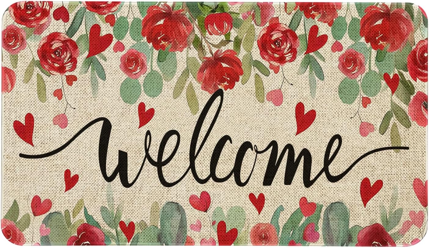 Mardi Gras Fleur De Lis Welcome Doormat 30x17 Inch Carnival Door Mat for Indoor Outdoor Entrance Non-Slip Washable Floor Mats Mardi Gras Home Party Decor Rugs