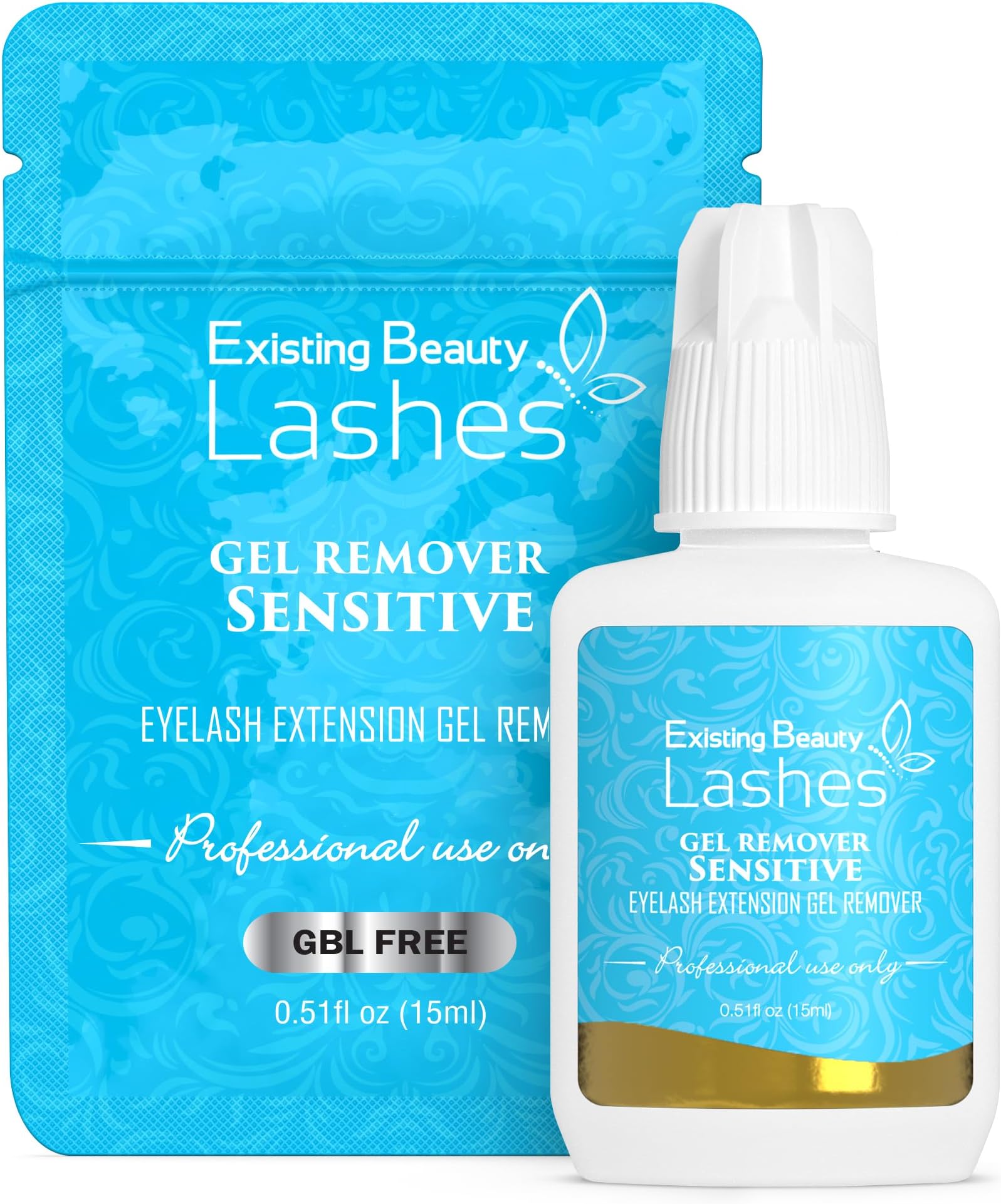 Sensitive Lash Remover for Lash Extensions - GBL Free Eyelash Extension Remover Gel - Fast-Acting Lash Extension Remover, Efficient Lash Glue Remover 15 ml - Existing Beauty Lashes