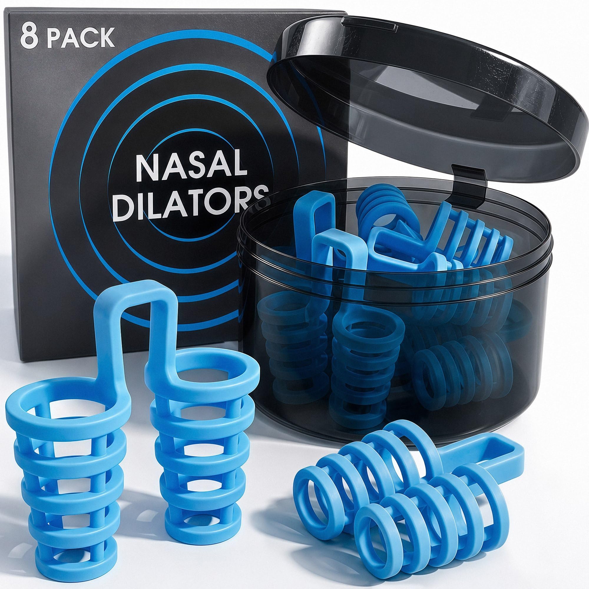 Photo 1 of Nasal Dilators Cones for Sleeping & Breathing (8 Pairs 4 Sizes) – Flexible EVA Internal Nose Vents to Open Nostrils – Nasal Airflow, Deviated Septum, Sinus & Snoring Relief, Device for Nasal Snorers