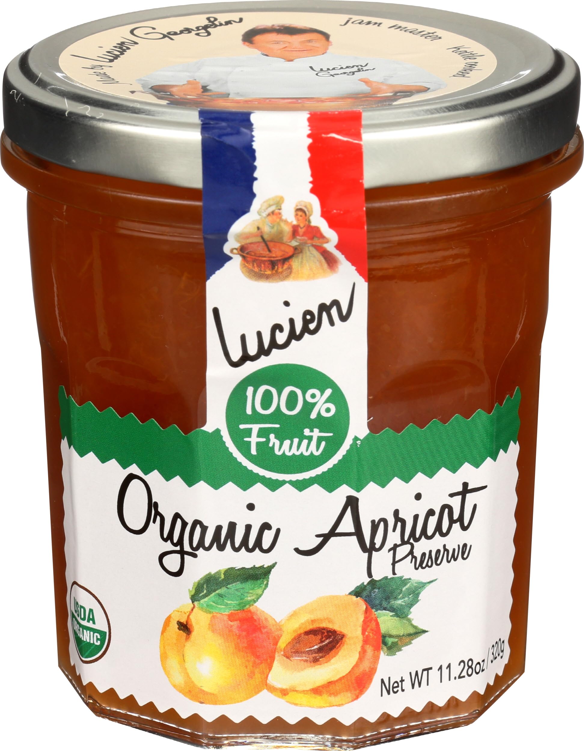LUCIEN GEORGELIN Organic Apricot Fruit Spread, 11.28 OZ