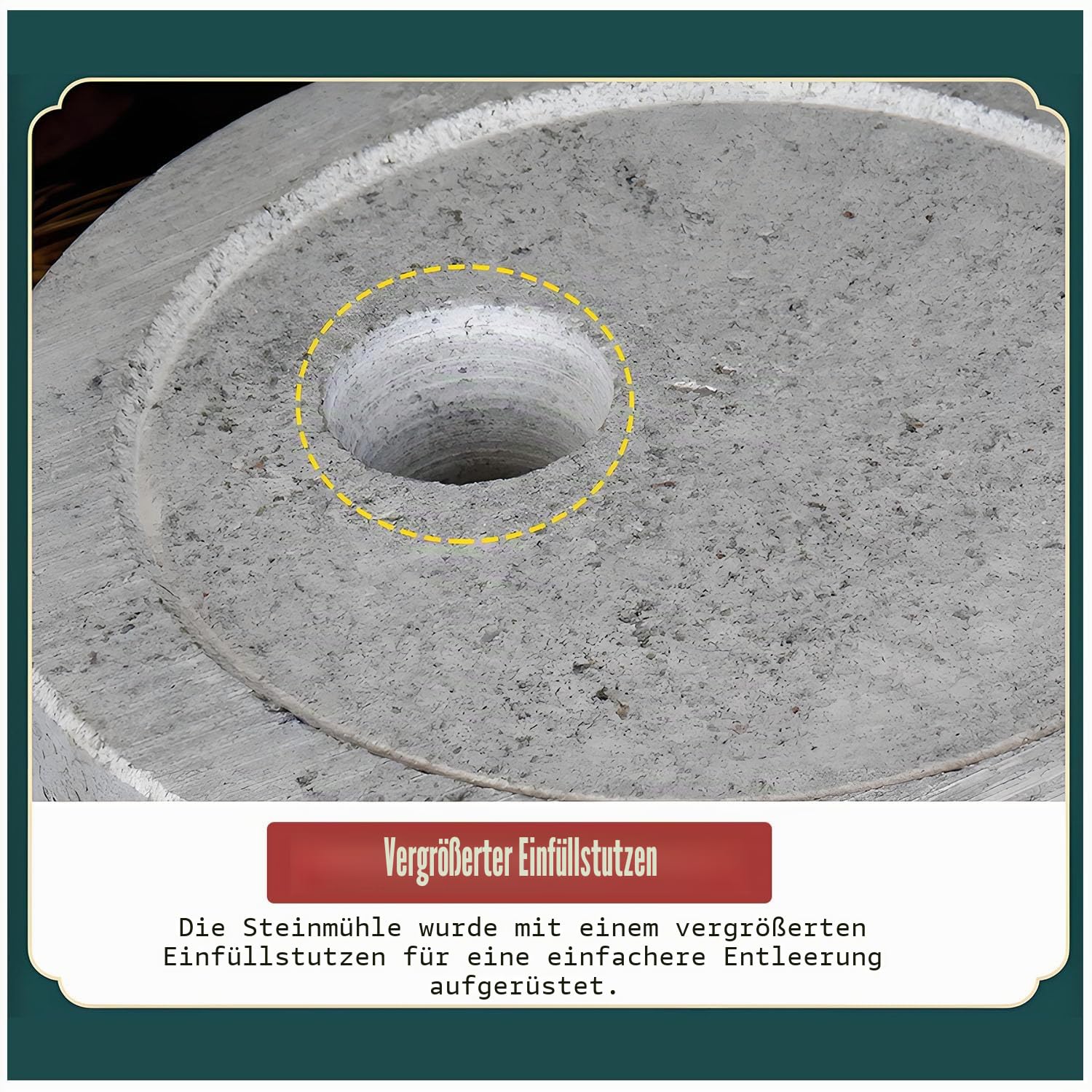 Yinian Getreidemühle Manuell, Haushalts-Handmühle Für Mit Holzständer, Handgekurbelte Nass/Trockenmühle, Gewürzzerkleinerer, Coffee Grinder, Grinders Für Getreide, Bohnen Und Gerste(Size:24cm)
