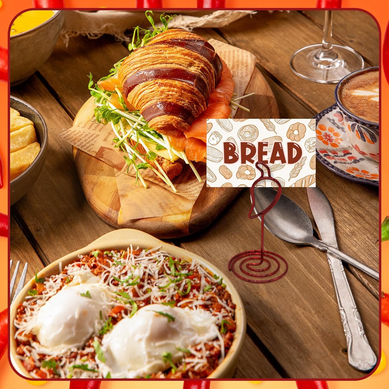 12Pcs Red Chili Card Holder, Chili Cook off Decorations Supplies Name Card Holders Decors Supplies for Tables, Table Number Clip for Parties, Competitions & Events - Image 3