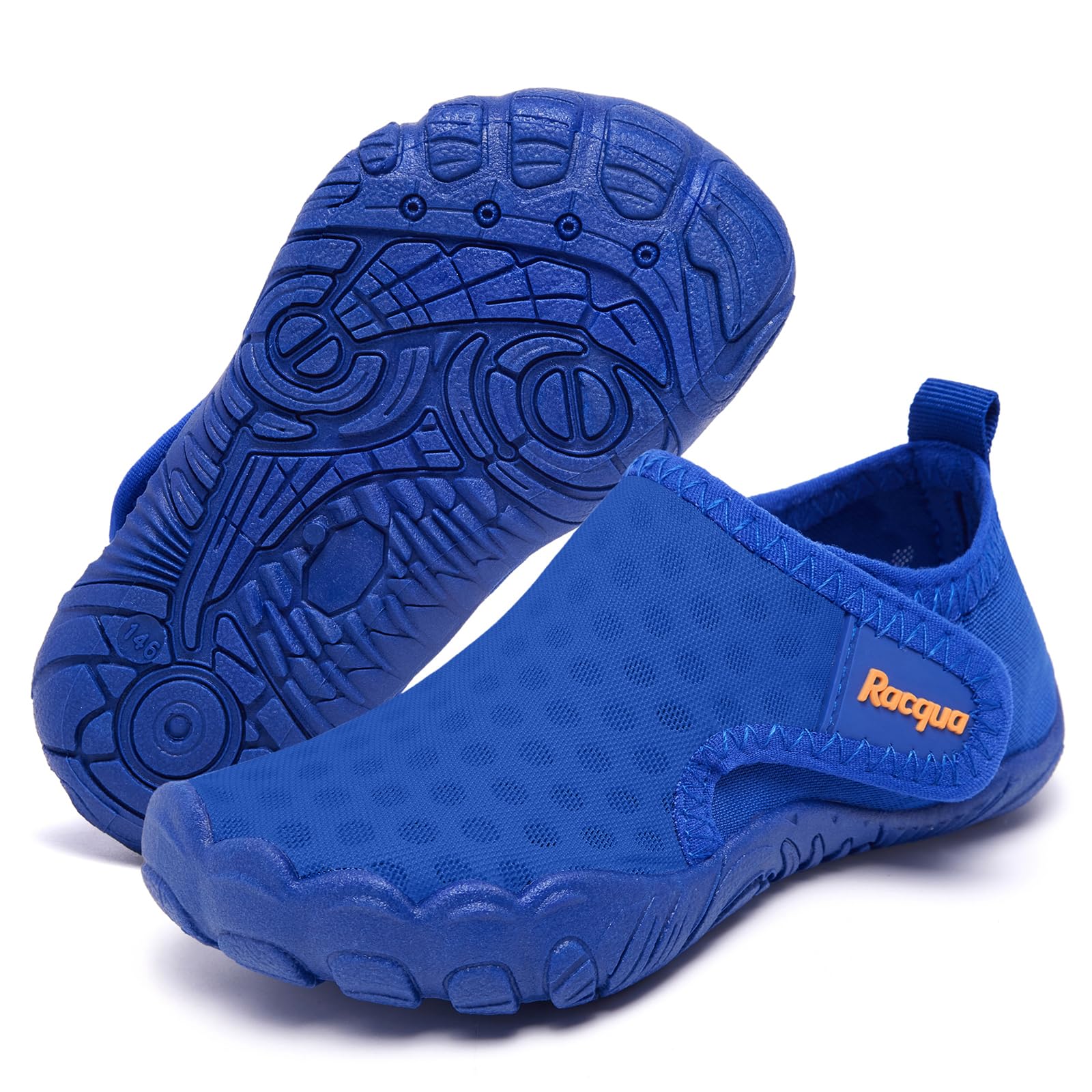 Racqua Baby Water Shoes Kids Beach Shoes Swimming Aqua Sea Pool Wet Quick Dry Lightweight Boating Slipfree Shoes Toddler Boys Navy 18-24 Months