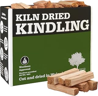 Premium Kiln Dried Kindling MEGA Box Chunky Kindling for Wood Burners, Open fires, BBQ's and Pizza Ovens from Our Sustainable Woodland – 6KG- 21Litres (1 Box)
