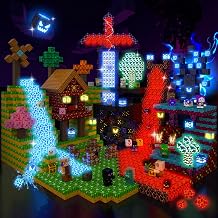 500PCS Magnetic Blocks with Light Up Blocks, Build Mine Magnet World Set, Magnetic Cubes STEM Game Toys for Kids Ages 4-6 6-8 8-12, Christmas Birthday Gifts for 3+ Years Old Boys & Girls