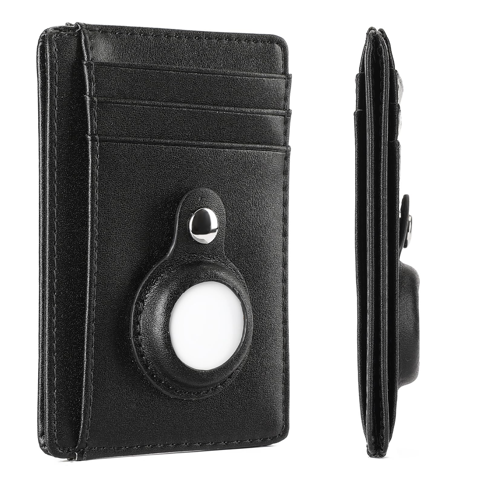 LOUEBICA Slim Minimalist Wallet PU Genuine Leather Carbon Fiber RFID Blocking Front Pocket Wallet for Men Women Lightweight Credit Card Holder