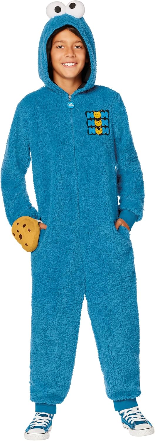 Spirit Halloween Sesame Street Kids Cookie Monster Jumpsuit Costume | Officially Licensed | One-Piece Outfit