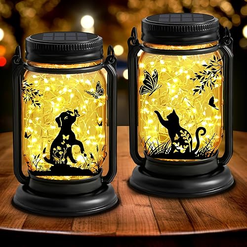 Miniatura 8 de Paquete de 2 linternas solares de colibrí para exteriores, regalos de Navidad, cumpleaños y día de la madre para mujeres, mamá, abuela, luces de