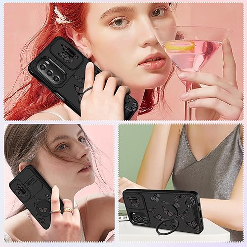 Miniatura 6 de Funda para Moto G Stylus 5G 2022 2022 con diseño de mariposa para mujer, bonita estética, diseño único de mariposa negra, con funda para cámara y