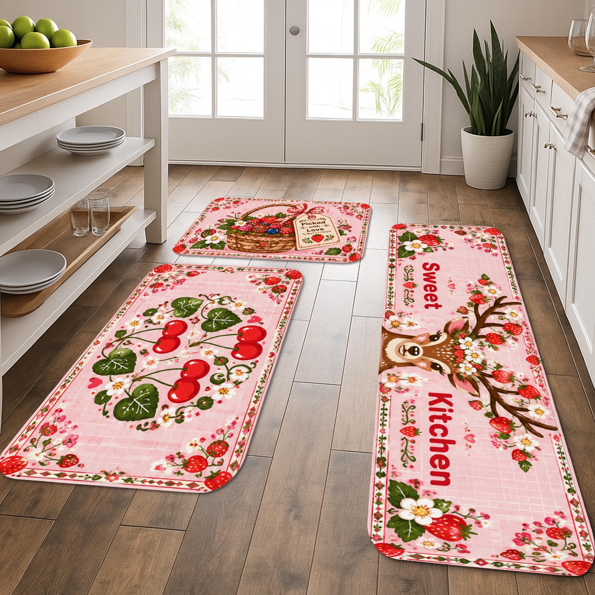 Tapis de cuisine style vintage pour buanderie et salle de bain