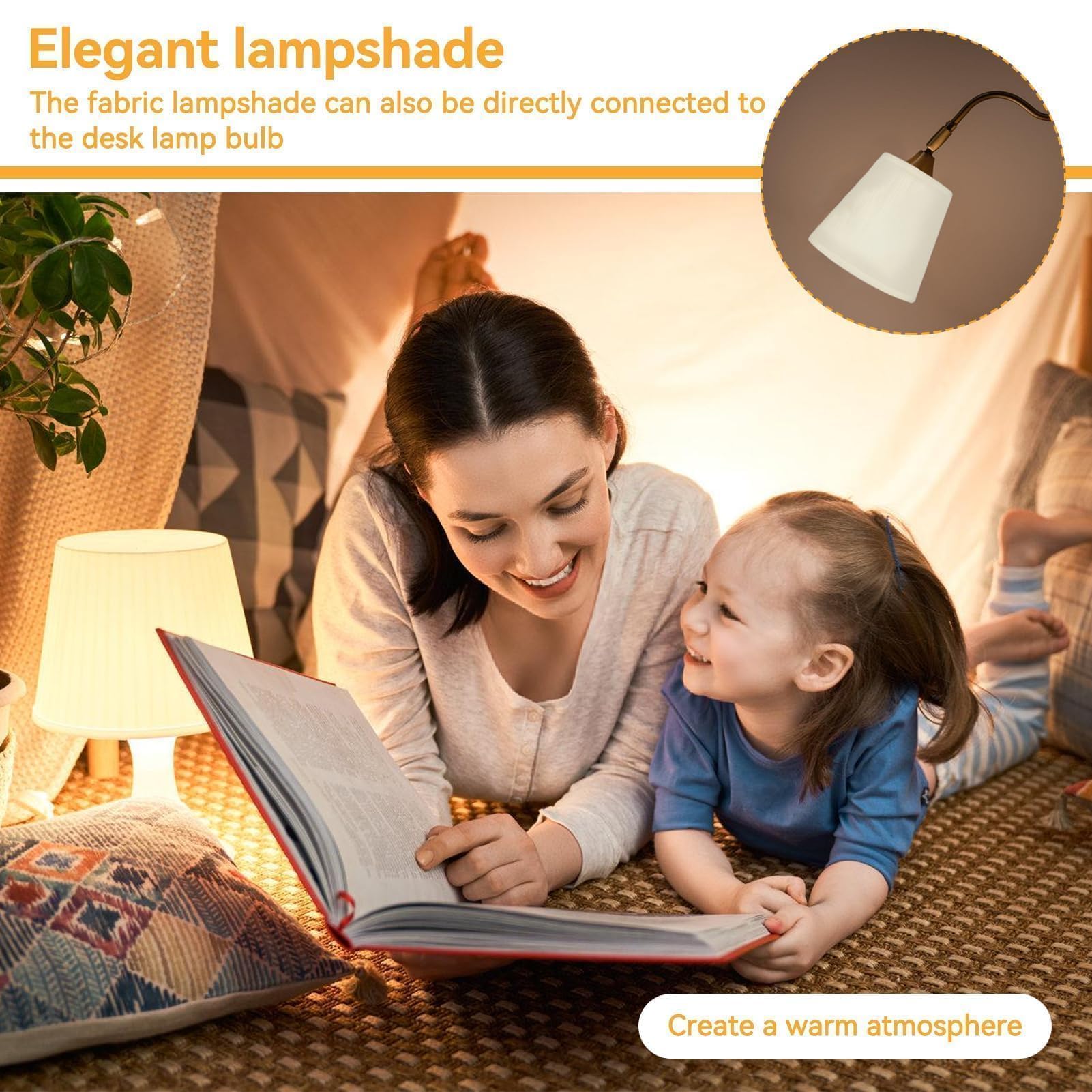 HERCHR Set di 6 Lampadario Paralumi Moderna Coprilampada, Colore crema Paralume in Tessuto per Candela Lampadario Lampada da Parete, paralumi da comodino E14 da parete, ricambio paralume piccolo
