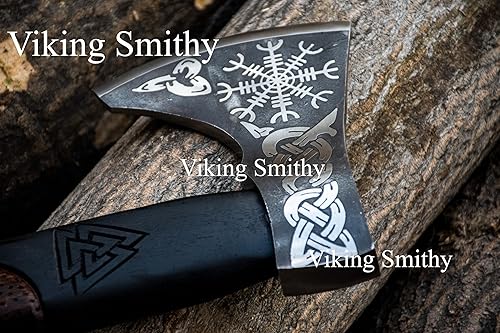 Miniatura 4 de Viking Smithy Hacha de división y hacha  Hacha barbuda ideal para acampar y Bushcraft  Corte y corte de madera eficiente  Hachas duraderas para
