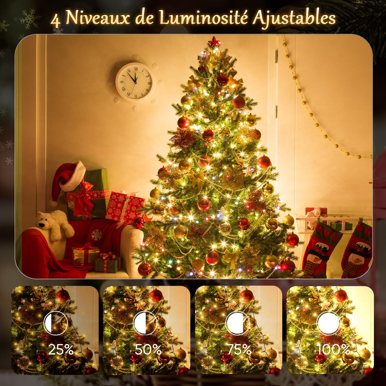 SALCAR Guirlande Lumineuse 490 LEDs pour Sapin de Noêl avec Télécommande, 3m x 14 exterieur Etanche Guirlande LED Sapin Décoration (2,1-3,5m sapin) pour Décoration Noël, Fête, Jardin