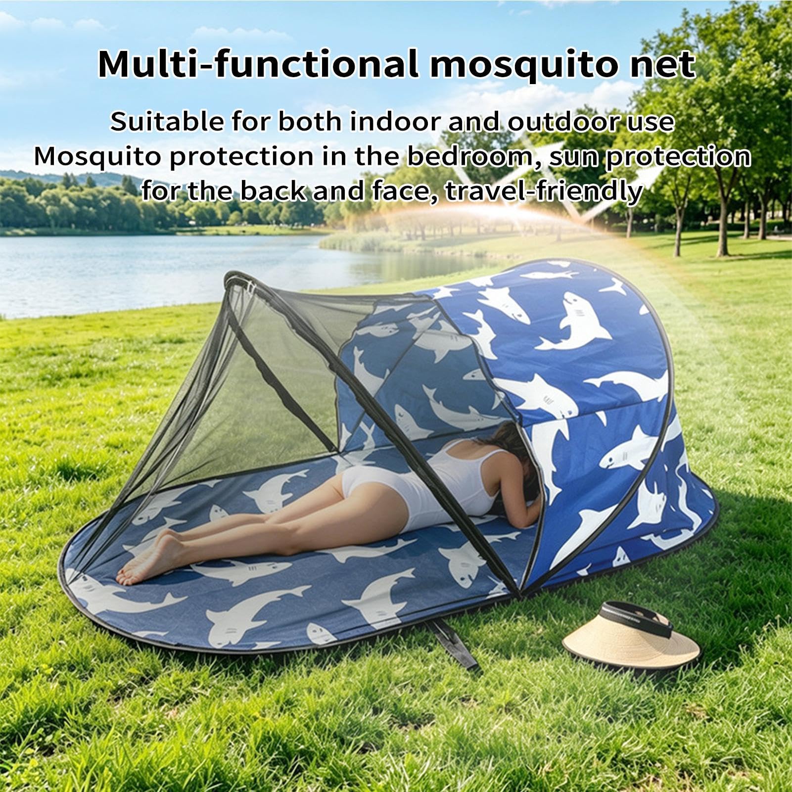 Moustiquaire de Camping Tente Pliante Respirante à Ouverture Rapide | Moustiquaire De Patio Et Camping pour Intérieur Extérieur Jardin Cour Arrière Maison Adultes