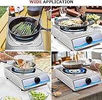Vista 8 de Propane Gas Cooktop，Single Burner Gas Stove Stainless Steel Portable Gas Stove，Auto Ignition Camping Single Burner LPGfor RV, Apartments, Outdoor