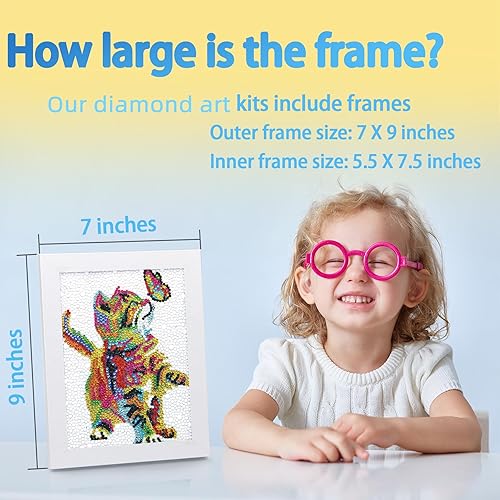 Miniatura 3 de FURDOHAI Pintura de diamante 5D para niños, adecuada para edades de 6 a 12 años, arte y manualidades de diamantes, regalo creativo (mariposa-gato-L)