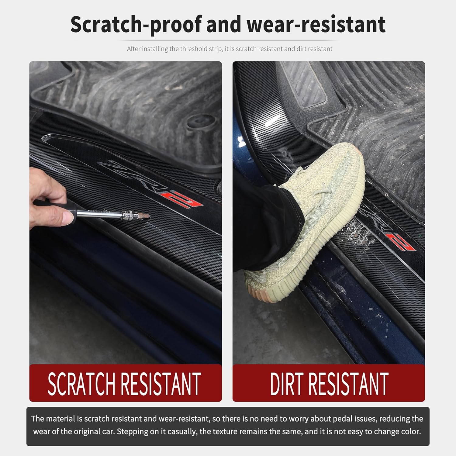 Door Sill Protectors Fit for 2019-2026 Chevy Silverado 1500 & GMC Sierra 1500 [Crew Cab], Entry Guard Scuff Plates, Scratch Resistant Truck Interior Accessories