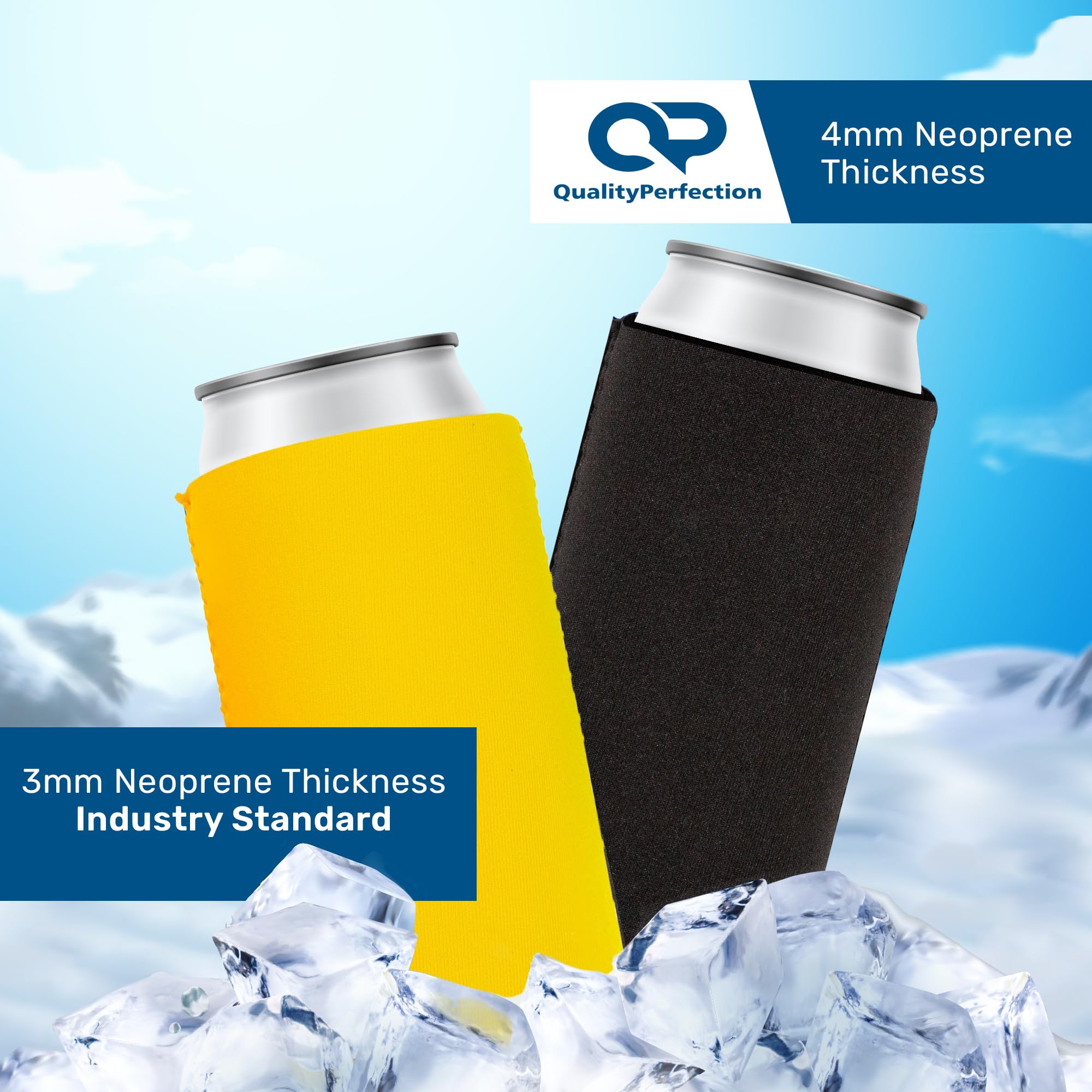 QualityPerfection Manicotto Refrigerante In Neoprene 3mm Per Lattine 12oz - Bandiera Nera