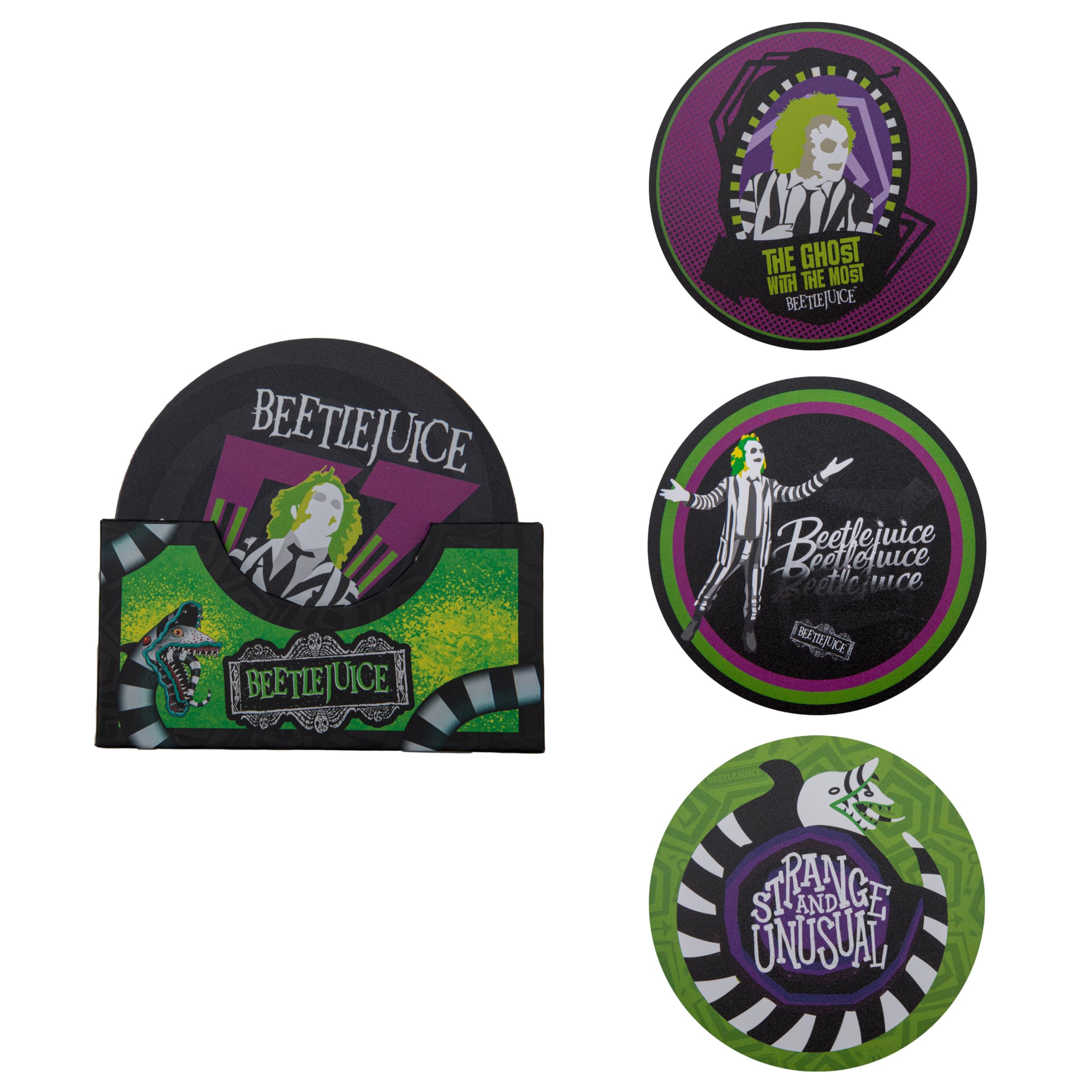 Cinereplicas Beetlejuice - Set of 4 Coasters - 9.5cm Diameter - Official License