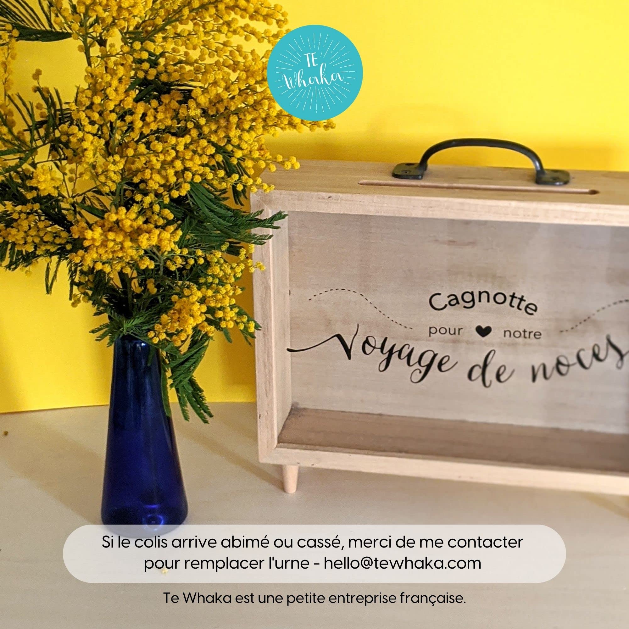Urne mariage - Urne transparente - Tirelire - Boite en bois - Caisse en bois | Decoration mariage champetre - Cadeau invites enveloppes - Accessoire