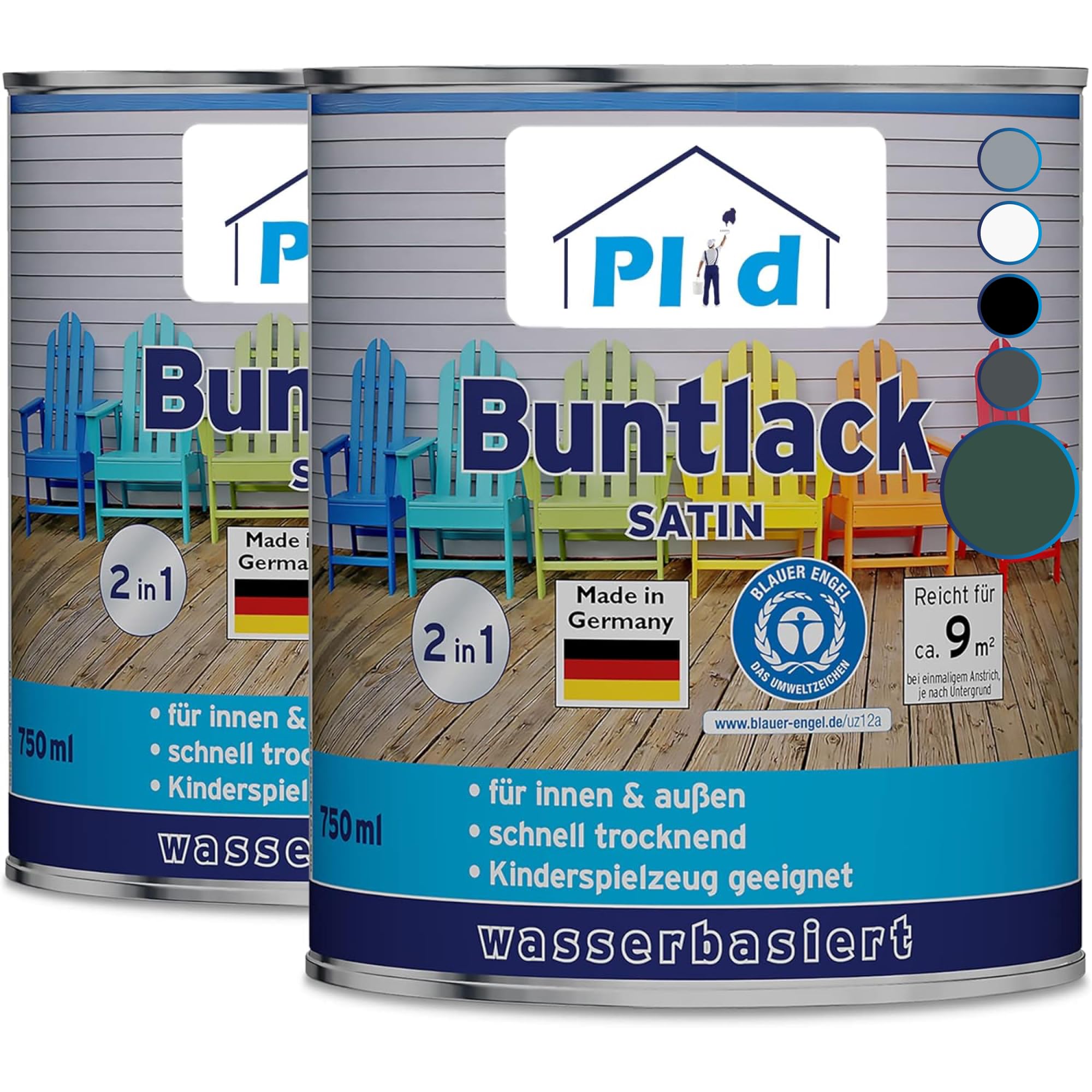 prinzcolor Barniz prémium para madera, barniz para puertas y muebles, color verde musgo, 1,5 l