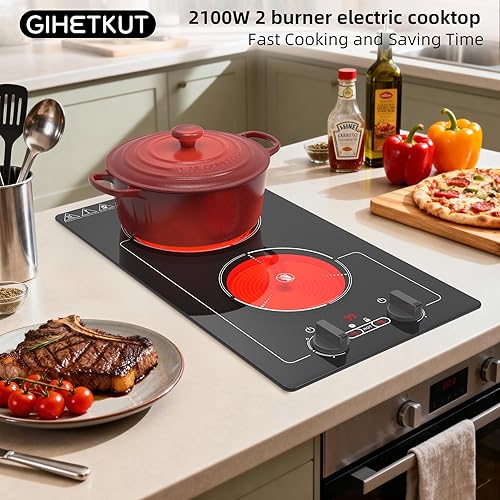 Miniatura 7 de Cocina eléctrica, estufa de 110 V 2100 W, 9 niveles de potencia, bloqueo y temporizador para niños, indicador de superficie caliente, protección