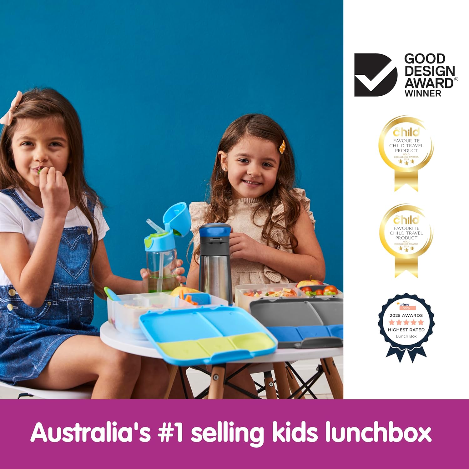 b.box Lunch Box for Kids: Bento Box w/ 4 Compartments (2 Leak Proof), Removable Divider & Gel Pack. Ideal for Big Eaters 3+. School Supplies, 8½ Cup Capacity - Image 7