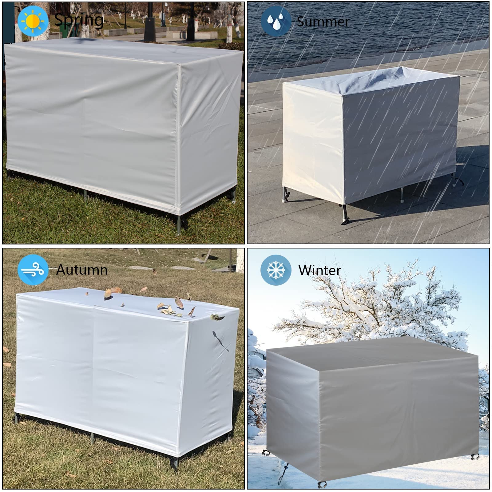 Copertura Tavolo Esterno Impermeabile,150x130x95cm Rettangolare Copertura Mobili Giardino,Telo Copri Tavolo Giardino Oxford 420D,Telo Protettivo per Tavolo e Sedie da Esterni