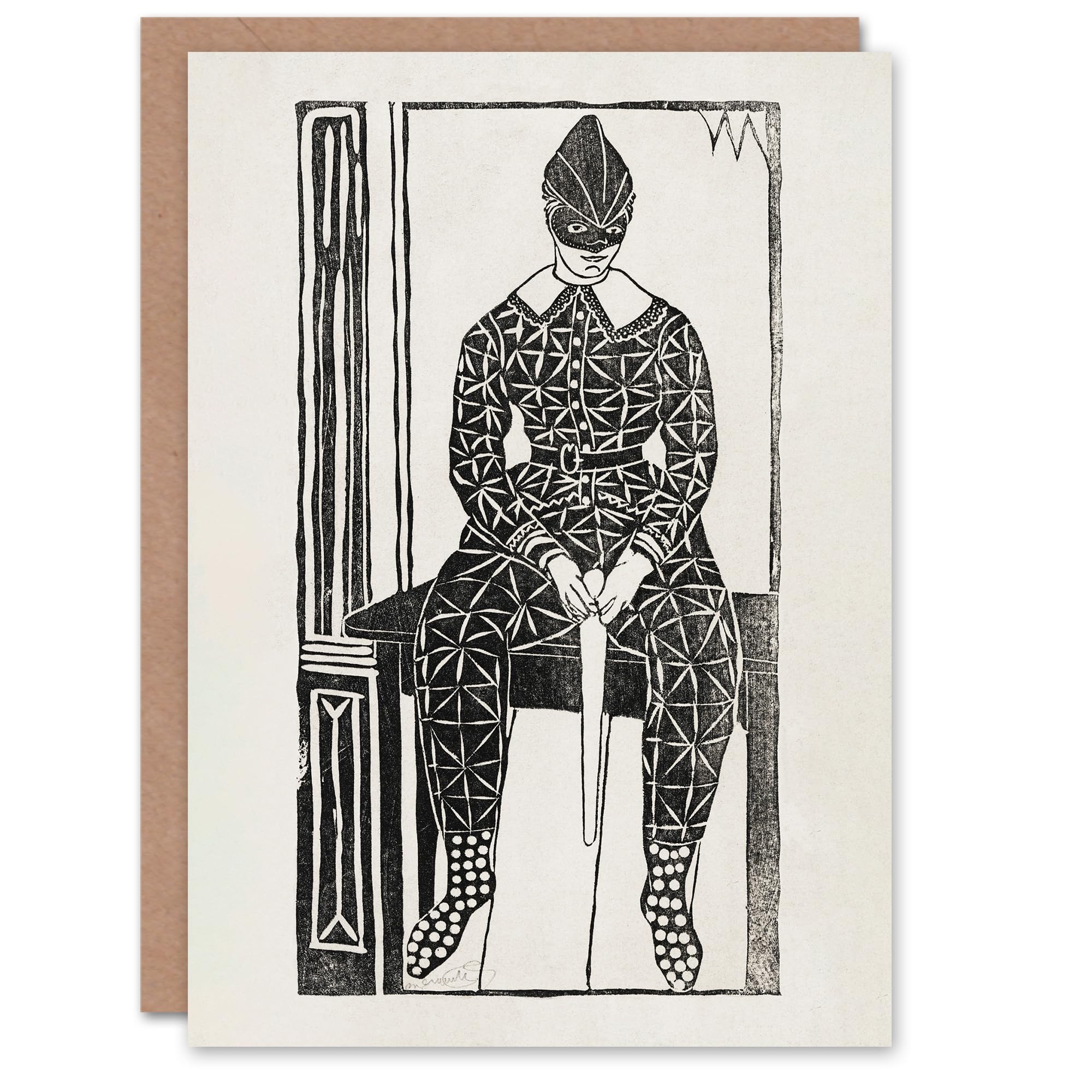 Artery8 Samuel J De Mesquita Art Card Harlequin Clown Portrait