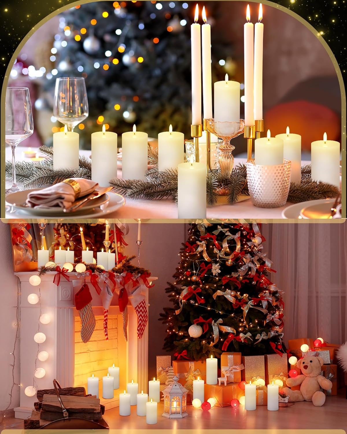 VIHOSE White Flameless Candles Set with Remote and Timer Flickering Flameless Battery Candles Flat Top LED Pillar for Wedding Outdoor Home Festival Decoration(D 3" H 6")