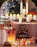 Vista 28 de VIHOSE White Flameless Candles Set Flickering LED Flameless Candles with Remote and Timer Flat Top Battery Operated Candle for Wedding Outdoor Home