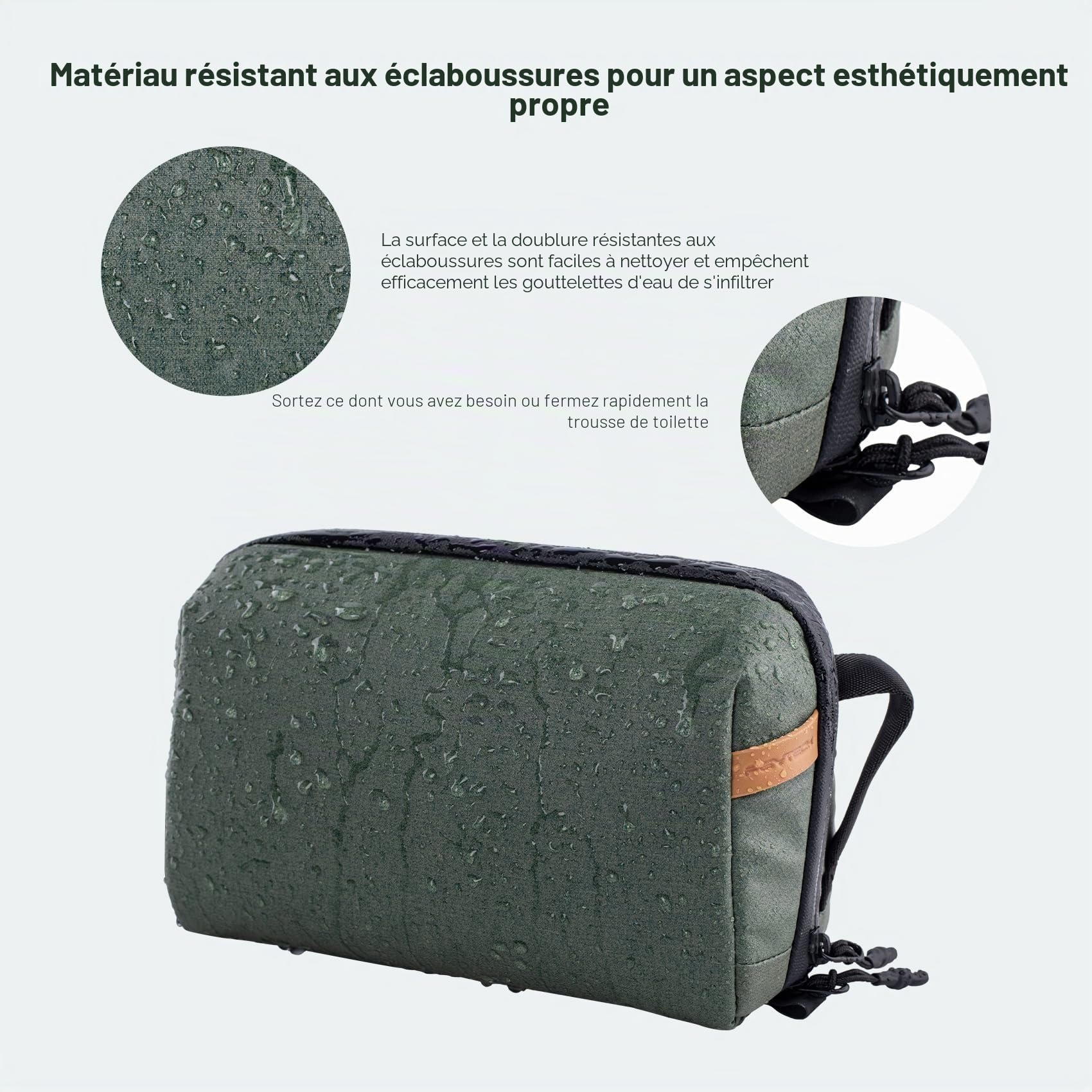 PGYTECH Trousse de Toilette Voyage, Pochette de Rangement, Noir | Tissu Imperméable, Séparation Sec & Humide, Crochet de Suspension, Rangement Multi-Poches, Étui Compact Voyage