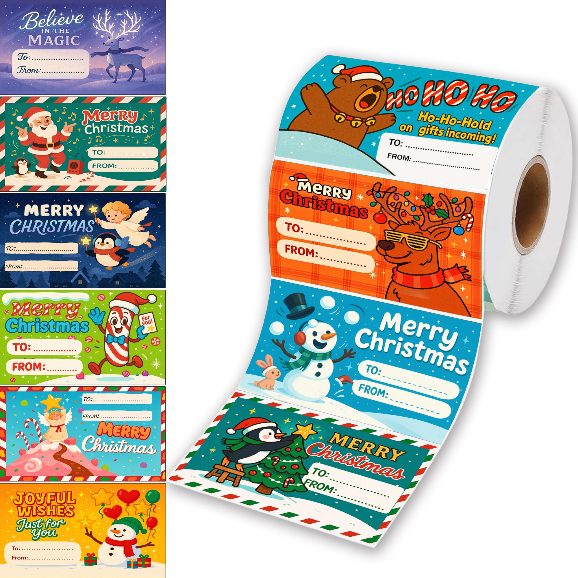 500 Stück verschiedene Weihnachts-Geschenkanhänger, keine wiederholten Geschenkanhänger für Weihnachtsgeschenke und Geschenkpapier, Urlaubs-Geschenk-Etiketten für Damen, Herren und Freunde