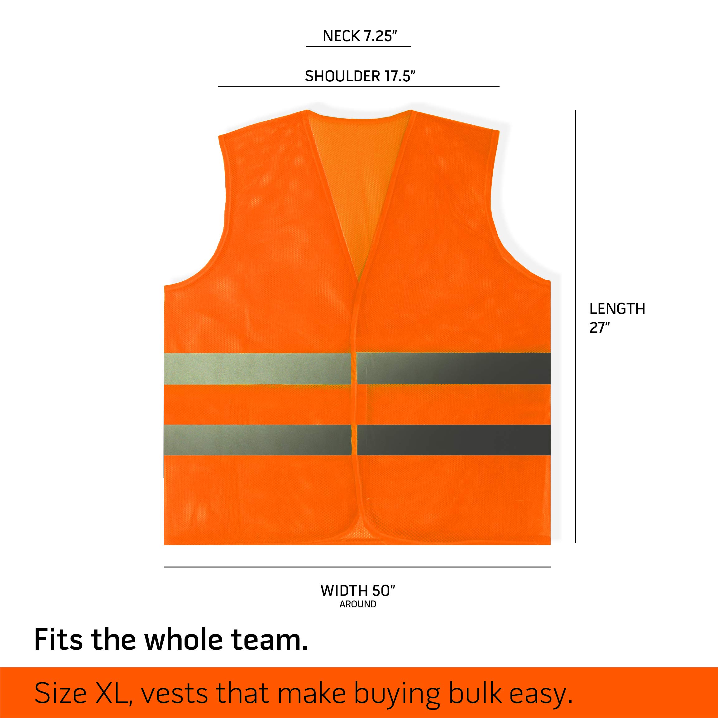 PeerBasics Safety Vests Bulk Pack - Reflective High Visibility, Men Women, Mesh, Colore: arancione., 20